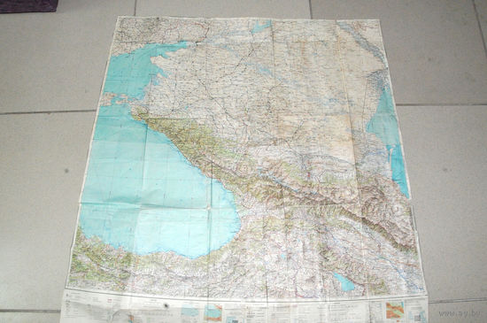 Редчайшая для  наших  мест -1953 ГОДА!!! -полётная военная  карта Кавказа  и прилегающих территорий.
