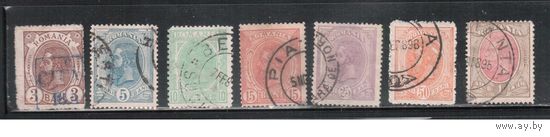 Румыния-1893, (Мих.101-109)  гаш. , Стандарт, Король Карл I, с ВЗ , 7 марок