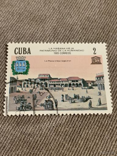 Куба 1985. ЮНЕСКО. Гавана. Площадь Viejo Siglo XVI. Марка из серии