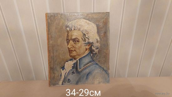 Лагун Владимер Андреевич 1922-2004г Член С/Х БССР к/м "портрет Моцарта"34-29см