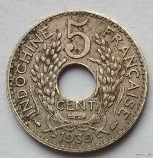 Индокитай Французский 5 центов 1939 г.