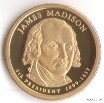 1 доллар США 2007 год 4-й Президент Джеймс Медисон _состояние  Proof