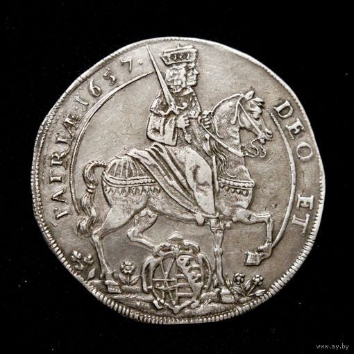 Викариатный талер 1657. Саксония, Иоан Георг II. Родная, многолетняя патина!