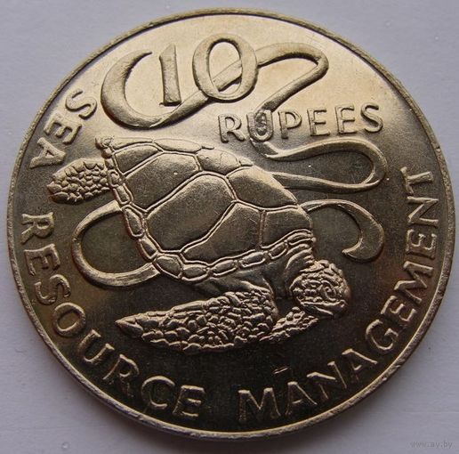 Сейшельские острова. 10 рупий 1977 год  КМ#37