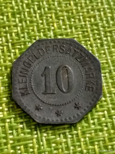 Нотгельды Пирмасенс 10 пфенниг 1917 г  ( монета 6 граней )
