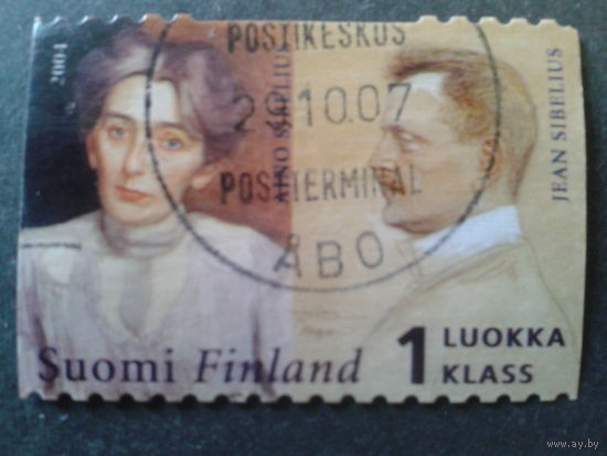 Финляндия 2004 живопись, портрет Сибелиуса с женой