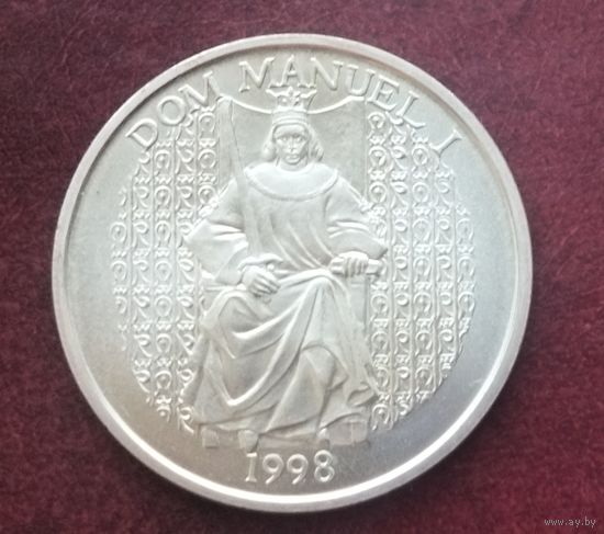 Серебро 0.500! Португалия 1000 эскудо, 1998 Король Мануэл I