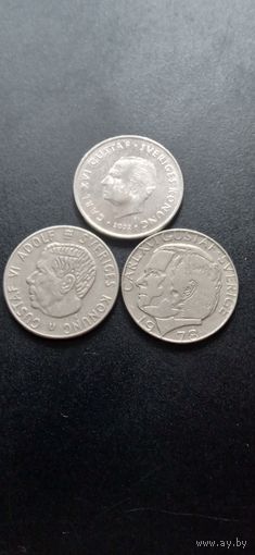 Швеция 1 крона 1969, 1978, 2002 г.г.