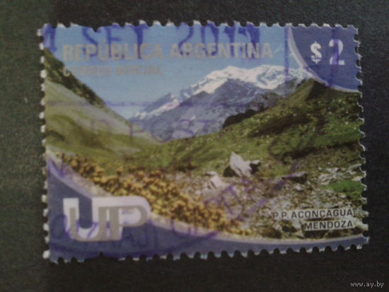 Аргентина 2010 Служебная марка, горный ландшафт