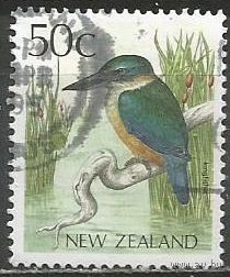 Новая Зеландия. Птицы. Священная альцеона. 1988г. Mi#1052.