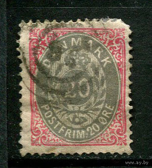 Дания - 1875/1903 - Цифры 20Ore - [Mi.28ii Y A] - 1 марка. Гашеная.  (LOT DP29)