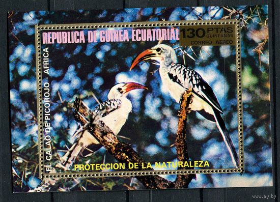 Экваториальная Гвинея - 1976 - Птицы Африки - [Mi. bl. 246] - 1 блок. MNH.