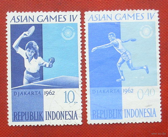 Индонезия. Спорт. ( 2 марки ) 1962 года. 4-15.