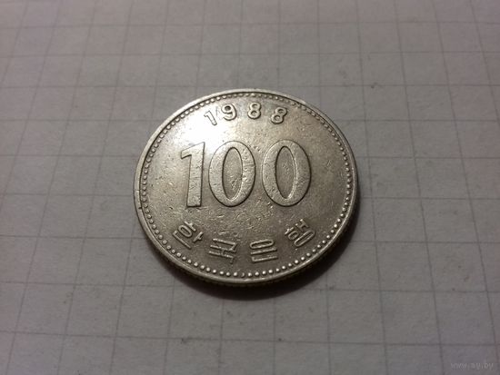 Южная Корея 100 вон 1988 год.