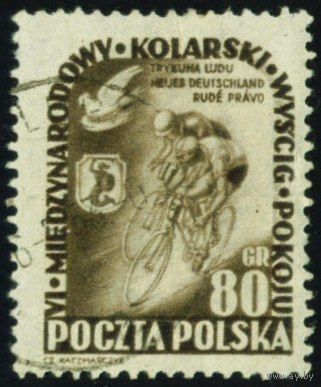 Велогонка Польша 1953 год 1 марка