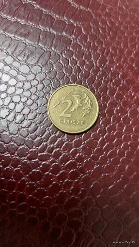 Монета 2 гроша 2005г. Польша.