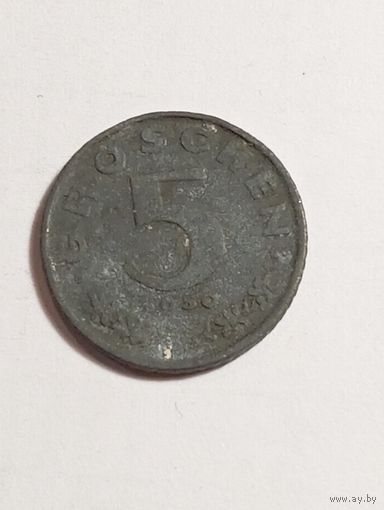 Австрия 5 грошей 1950 года .