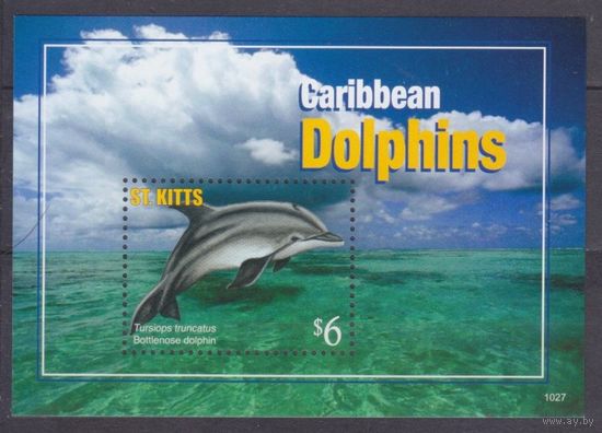 2011 Сент-Китс 1182/B105 Морская фауна - Дельфины 5,00 евро