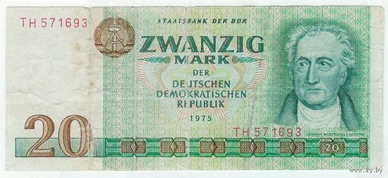 Германия, 20 марок 1975 год.