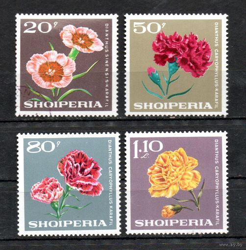 Цветы Албания 1968 год 4 марки