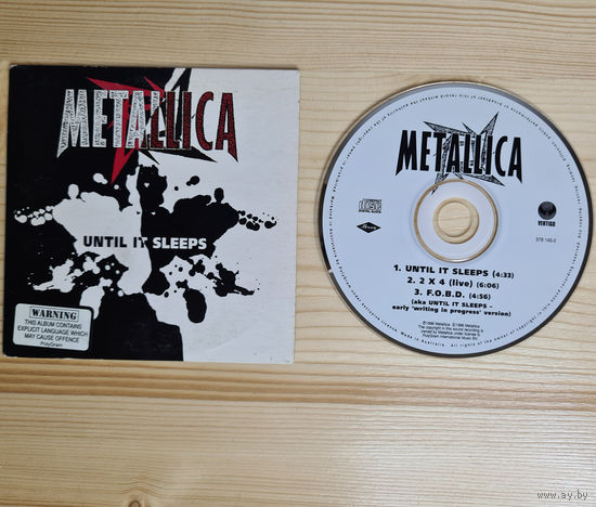 Metallica - Until It Sleeps (CD, Australia, 1996, лицензия) Card Sleeve