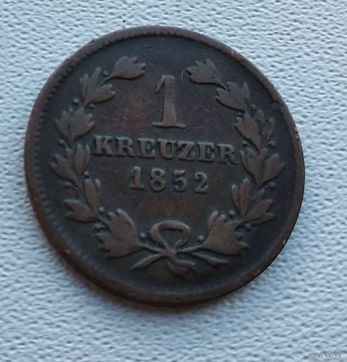 Баден 1 крейцер, 1852 7-7-16