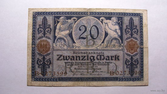 Германия Ro53 . 20 марок 1915 г