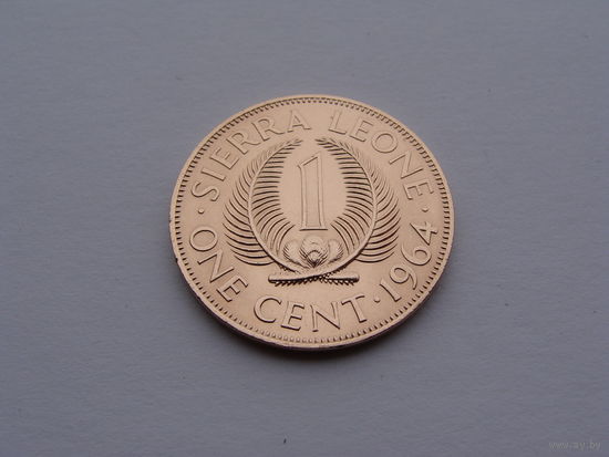Сьерра - Леоне. 1 цент 1964 год  КМ#17  Тираж: 35.000.000 шт