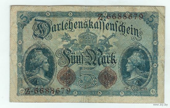 Германия, 5 марок 1914 год. Z 6688679