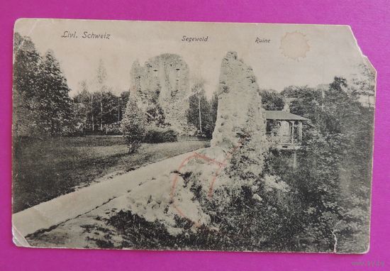 Фото "Развалины" Сегулда, Латвия, до 1917 г.