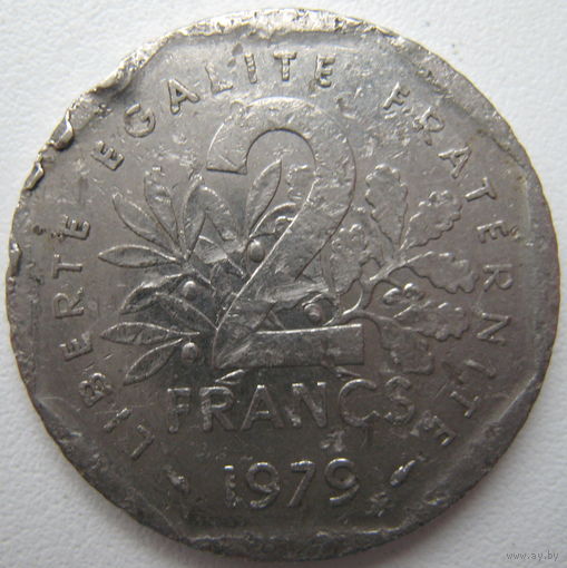 Франция 2 франка 1979 г.