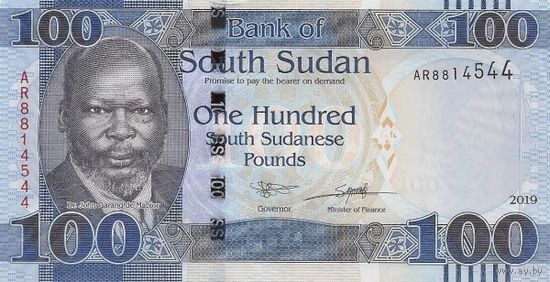 Южный Судан 100 фунтов образца 2019 года UNC p15