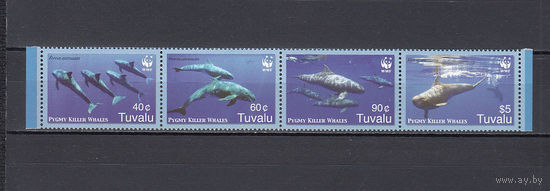 Фауна. Дельфины. Тувалу. 2006. Сцепка из 4-х марок. Michel N 1307-1310 (13,5 е).