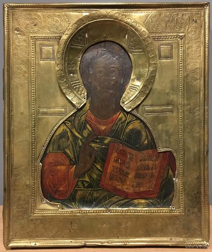 Икона Господь Вседержитель, 19 век, оклад, Ковчег.
