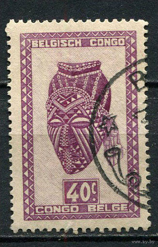 Бельгийское Конго - 1947/1950 - Искусство 40C - [Mi.267] - 1 марка. Гашеная.  (Лот 36EX)-T25P1