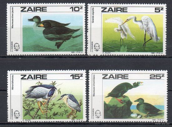 Птицы Заир (Конго) 1985 год серия из 4-х марок