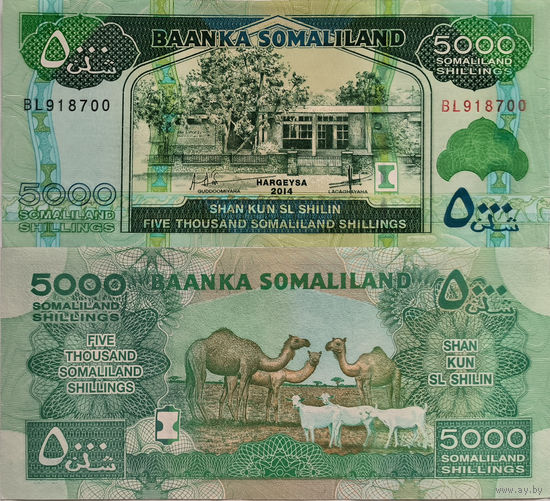 Сомалиленд 5000 Шиллингов 2014 UNC П1-101