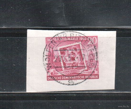 ГДР-1954,(Мих.446)  гаш.  , День марки, из блока