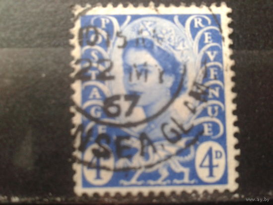 Уэльс 1968 Региональный выпуск Королева Елизавета 2  4 пенса