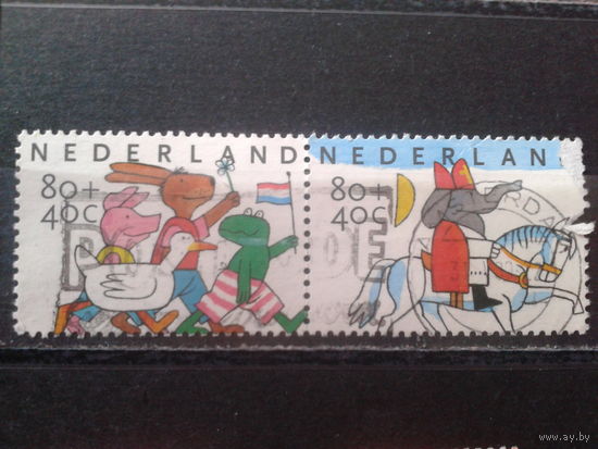 Нидерланды 1998 Детские прадники, сцепка из блока