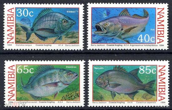 Намибия 1994 Фауна Рыбы Серия 4 м. MNH (40)