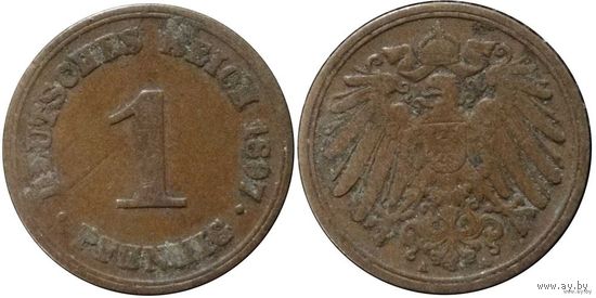 YS: Германия, Рейх, 1 пфенниг 1897A, KM# 10 (1)