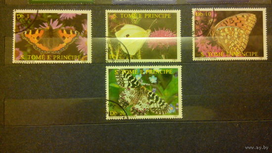 Насекомые, бабочки, фауна, марки, Сен-Томе и Принсипе, 1987