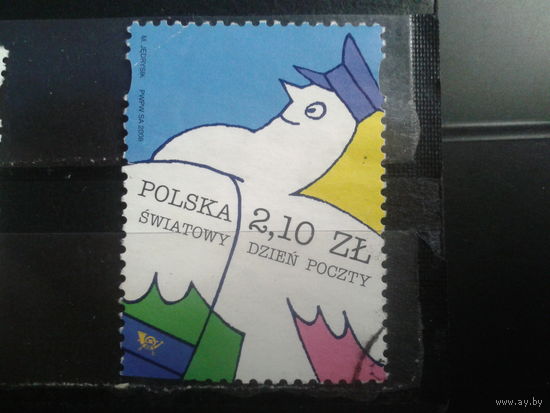 Польша, 2008, Все мирный день почты,Mi-1,8 евро гаш.