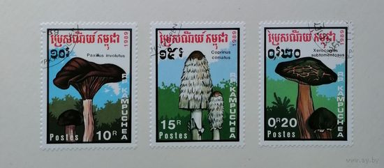 Камбоджа /1989/ флора-Грибы / 3 марки из серии