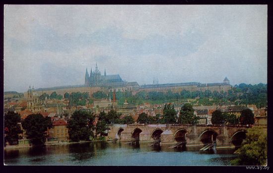 1975 год Чехословакия Прага Мост через Влтаву