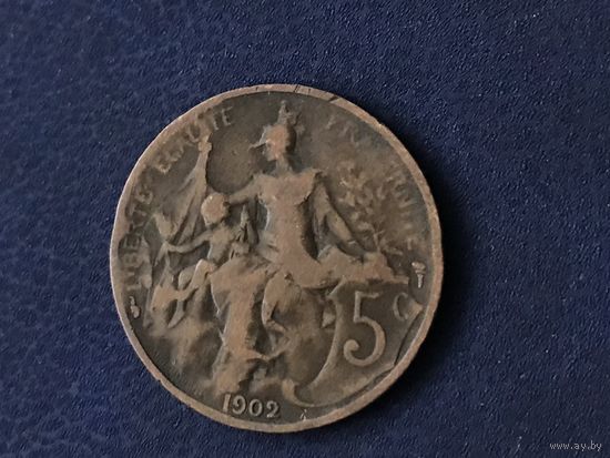 Франция 5 сантимов 1902