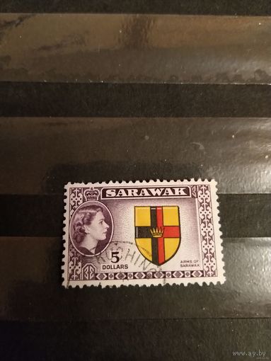 1955 Британская колония Саравак кат. Гиббонс оценка 23 брит фунта отличная сохранность концовка серии герб (3-3)