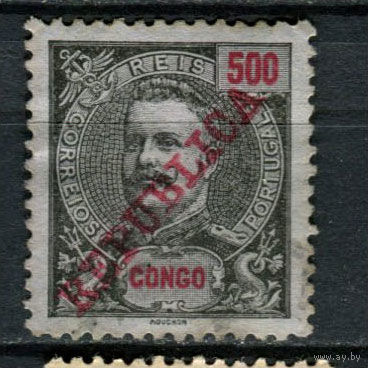 Португальское Конго - 1911 - Надпечатка REPUBLICA на 500R - [Mi.73] - 1 марка. Гашеная.  (Лот 135AX)