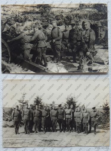 Артиллеристы  РККА 1945 г размер 9х14 см одним лотом два фото